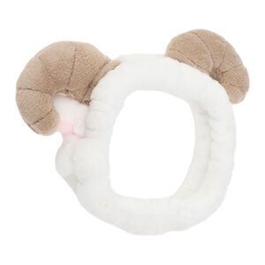 Fashion Plush Wide Side Sheep Horns Headwrap White